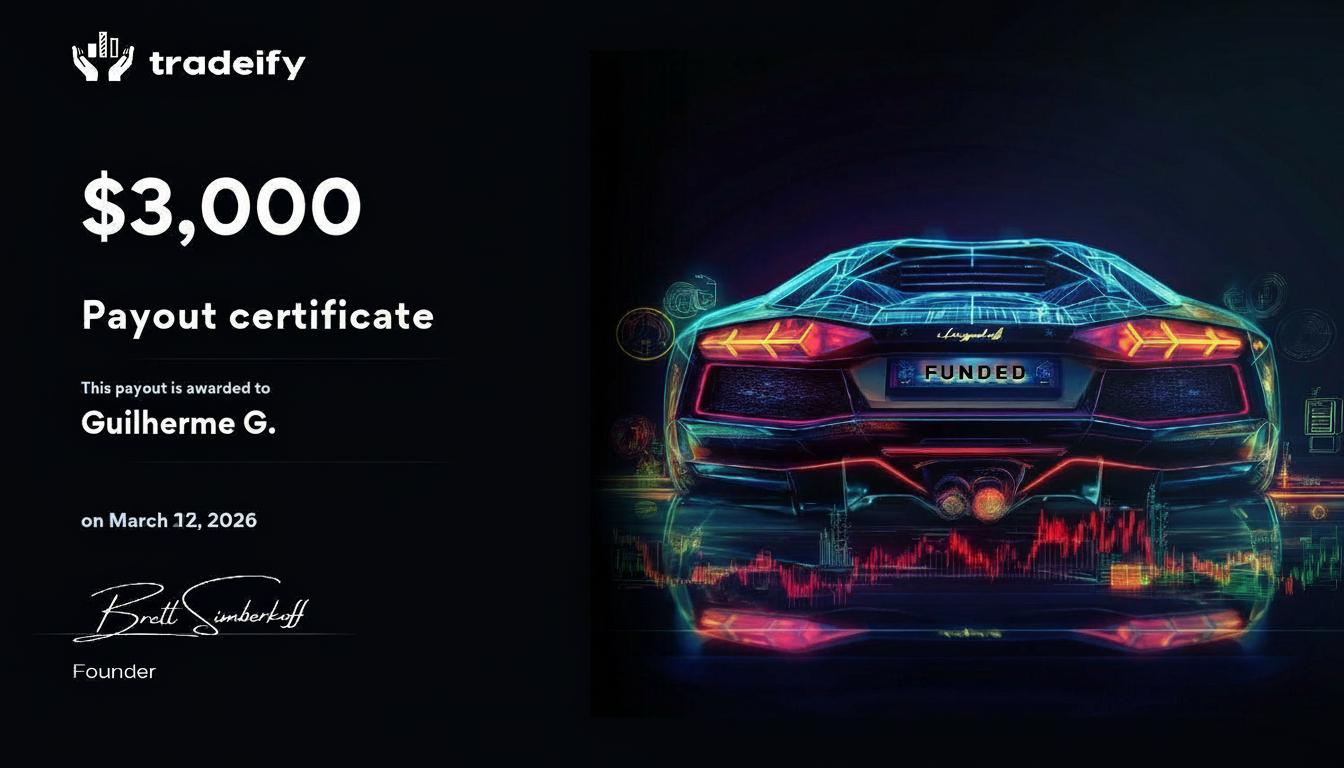 Certificat Tradeify $3,000 — March 12, 2026